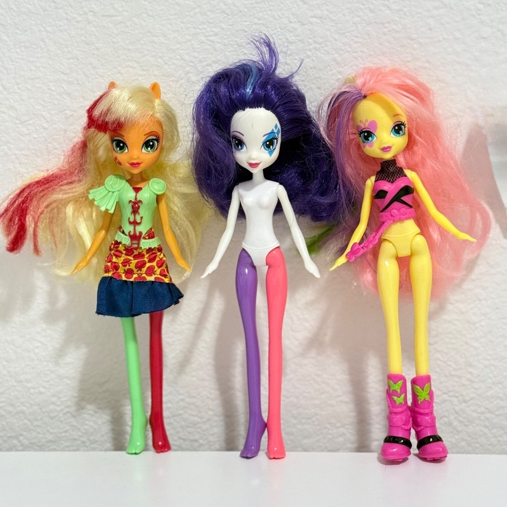 My Little Pony Equestria Girls Rainbow Rocks Apple Jack Rarity Fluttershy Set 3